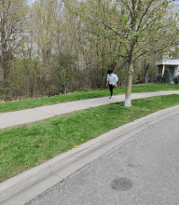 Running with the taped-on phone