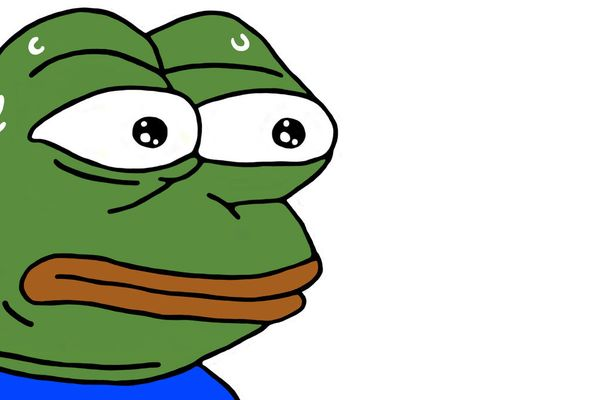 Pepe the Frog looking nervously off to the side